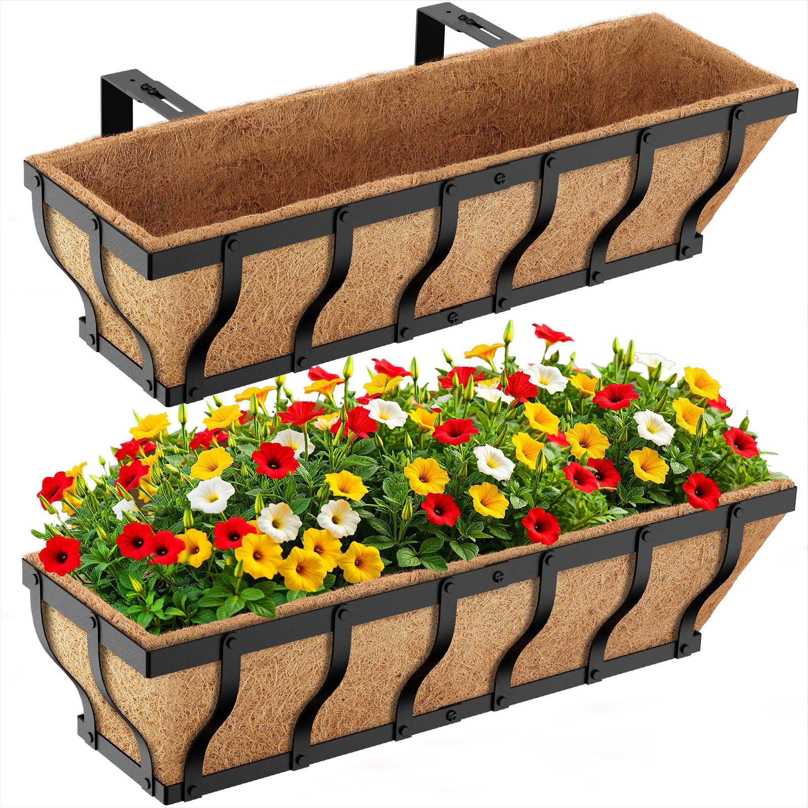 VOXOR railing planter box 24-inch product shot for sturdy balcony gardening