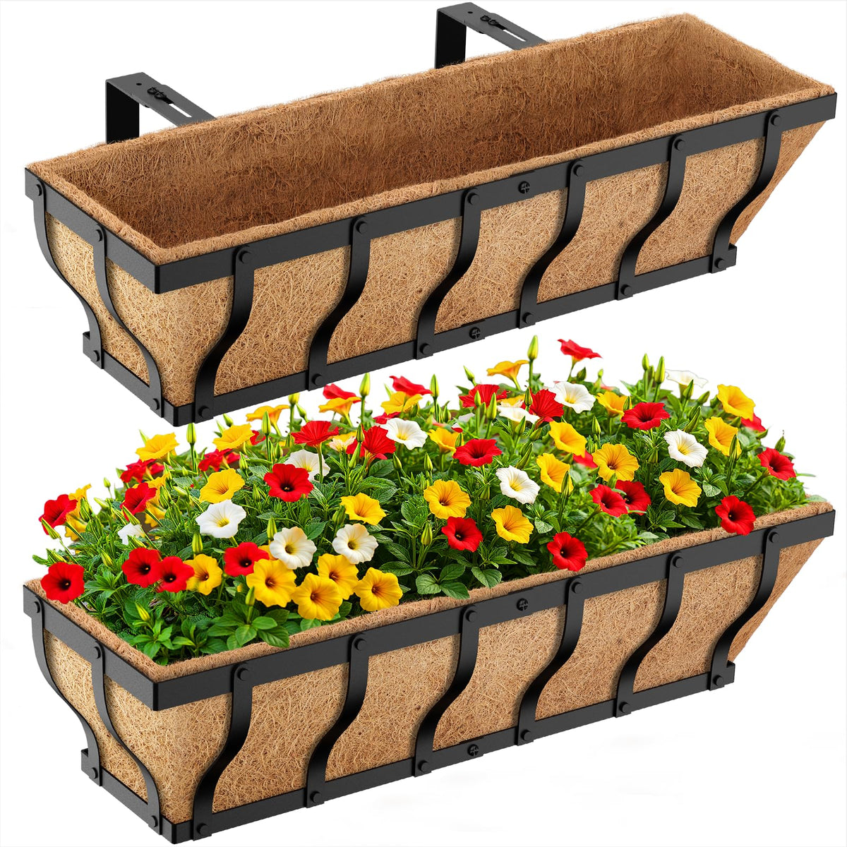 VOXOR railing planter box 24-inch product shot for sturdy balcony gardening
