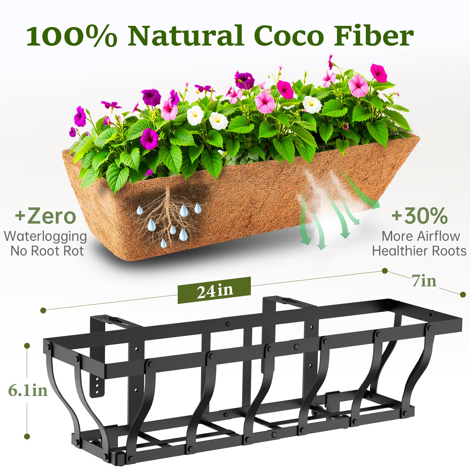VOXOR coconut liner inside highlights drainage and soil retention for healthy plants