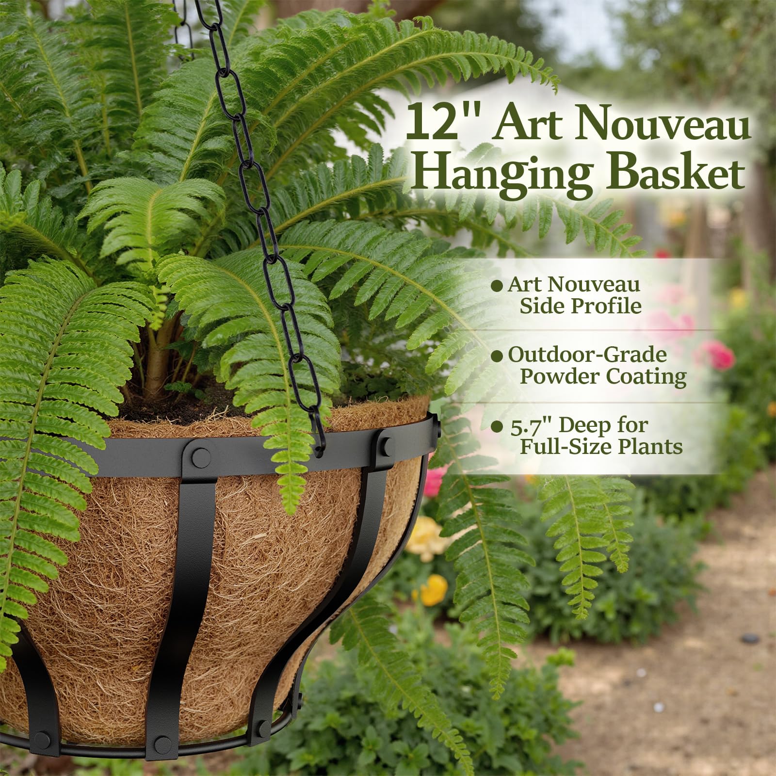 VOXOR rust-resistant finish and reinforced chains for reliable outdoor use.