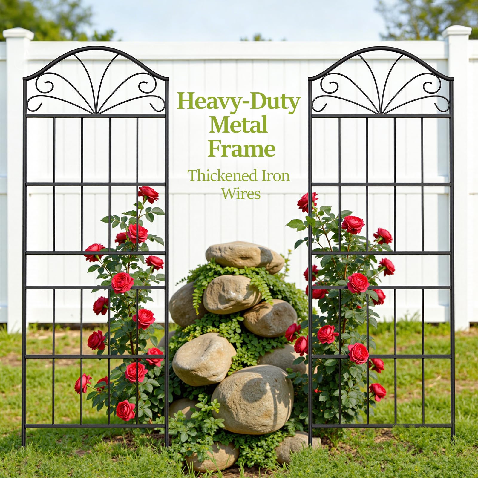 VOXOR flexible placement trellis for ground, raised bed, or container use.