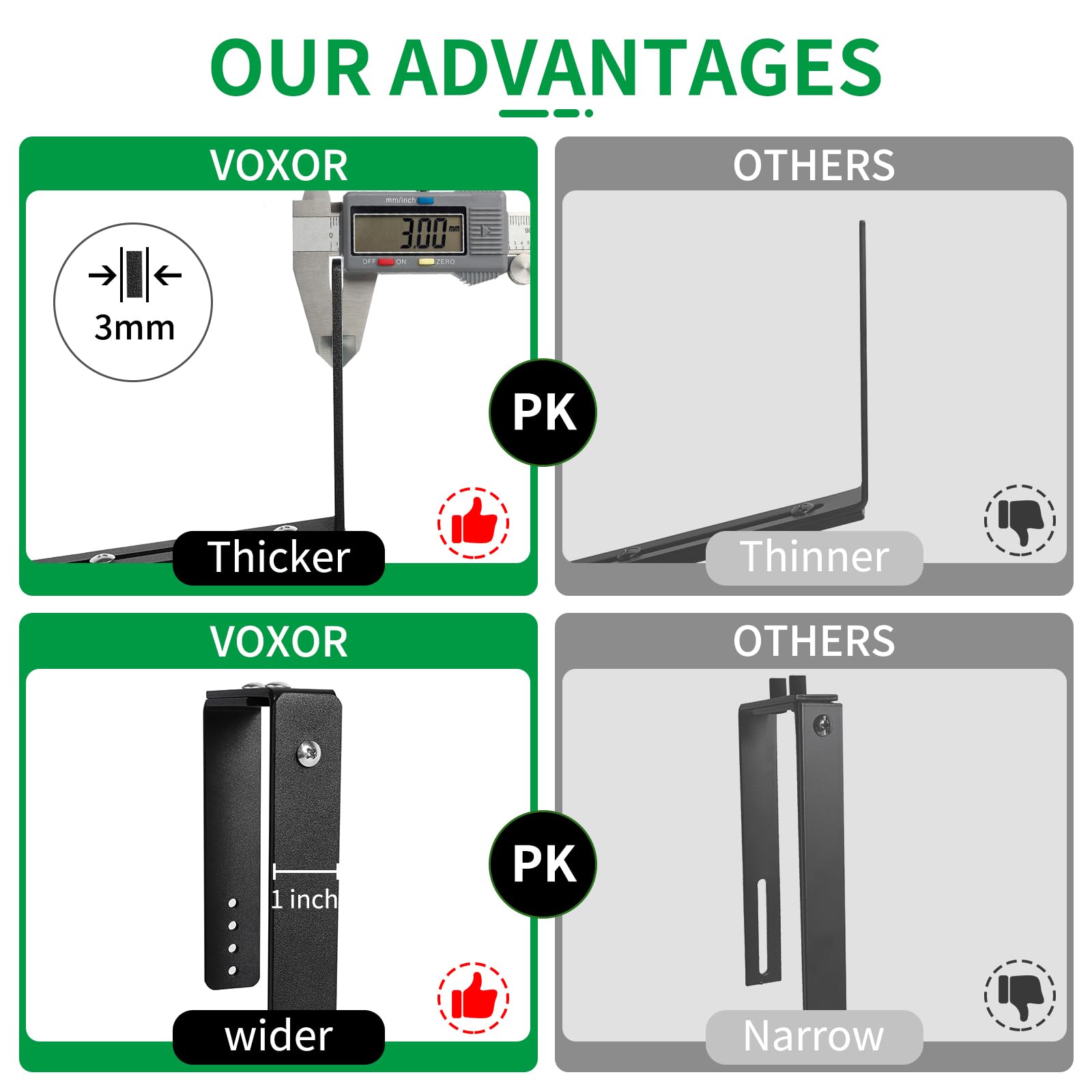 VOXOR powder-coated finish resists fading for long-lasting outdoor use.