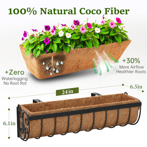 VOXOR window box planter shows a stable metal frame that reduces tipping on porches