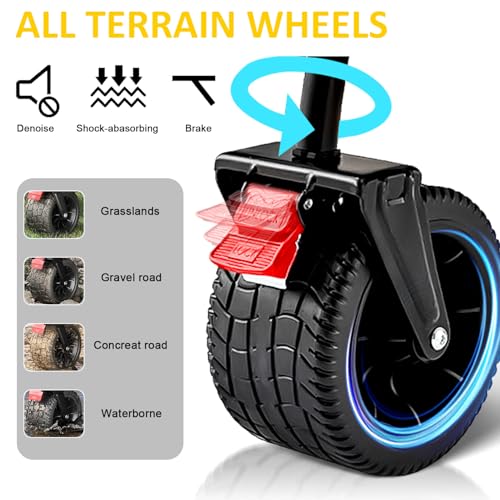 VOYSIGN all-terrain wheels roll smoothly across grass, sand, and pavement.