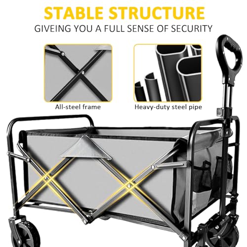 VOYSIGN wagon steel frame supports up to 220 pounds.