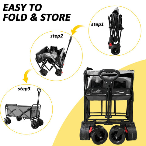 VOYSIGN versatile wagon suitable for gardening, camping, and family trips.