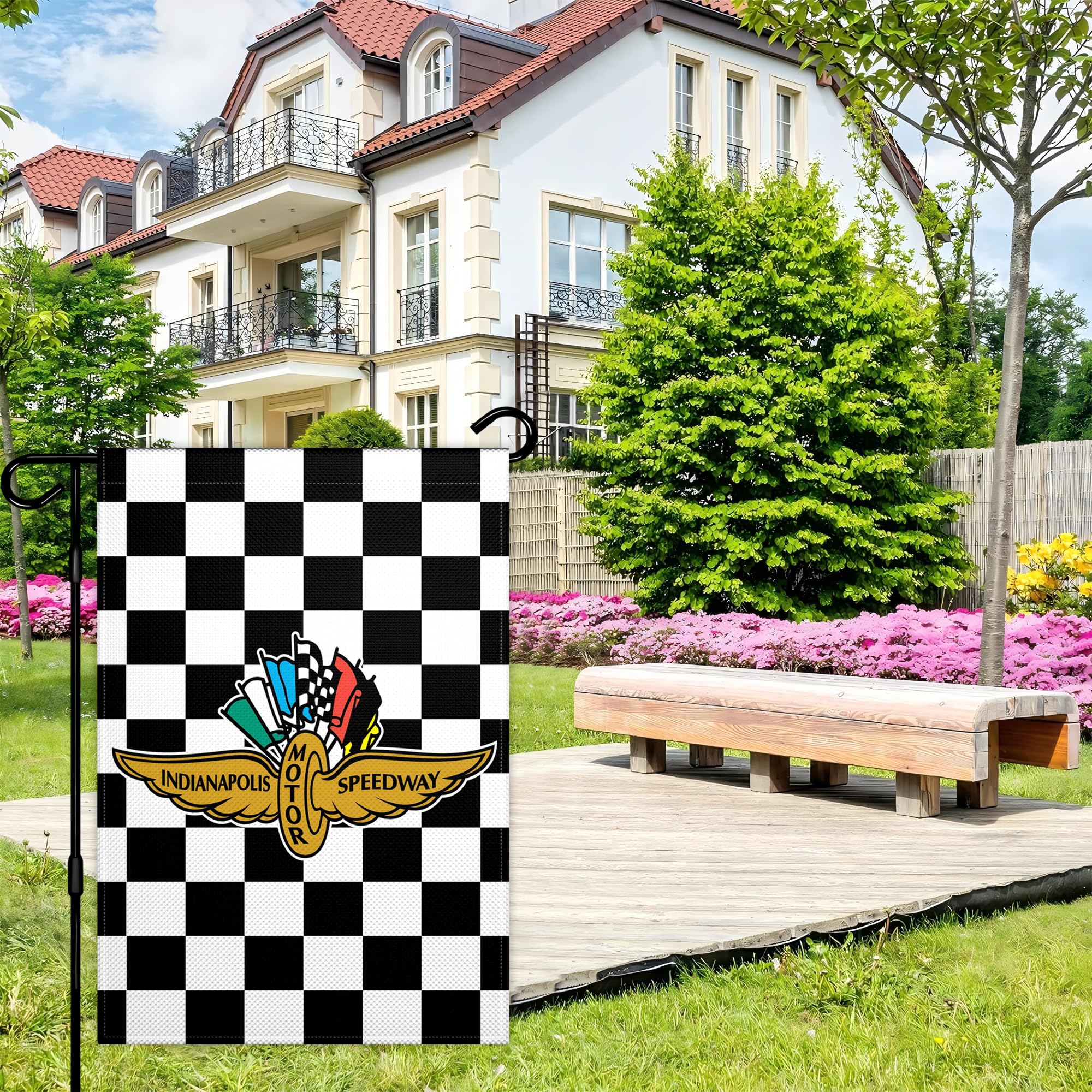 VOZUN black and white checkered yard sign withstands weather