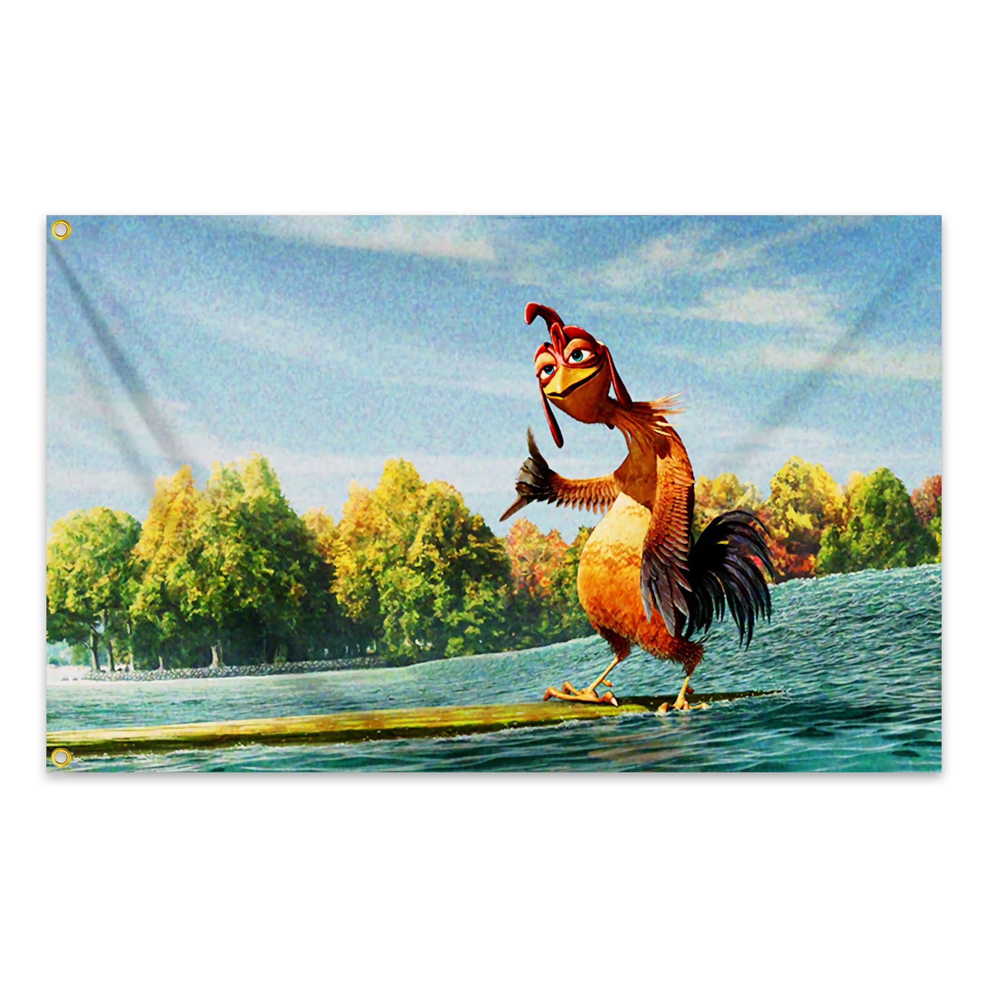 VOZUN chicken flag 3x5ft banner for dorm or bedroom, fade-resistant and durable.