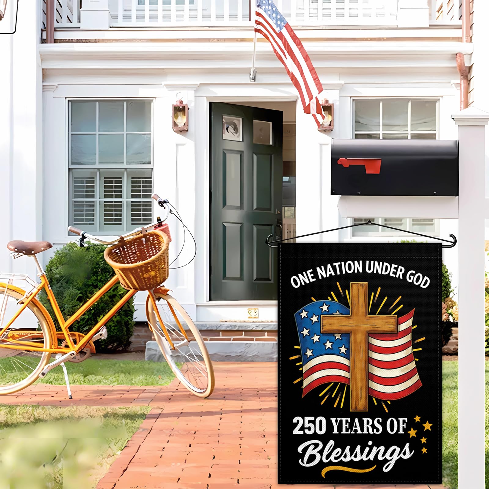 VOZUN dorm balcony indoor wall flag for easy patriotic room decor