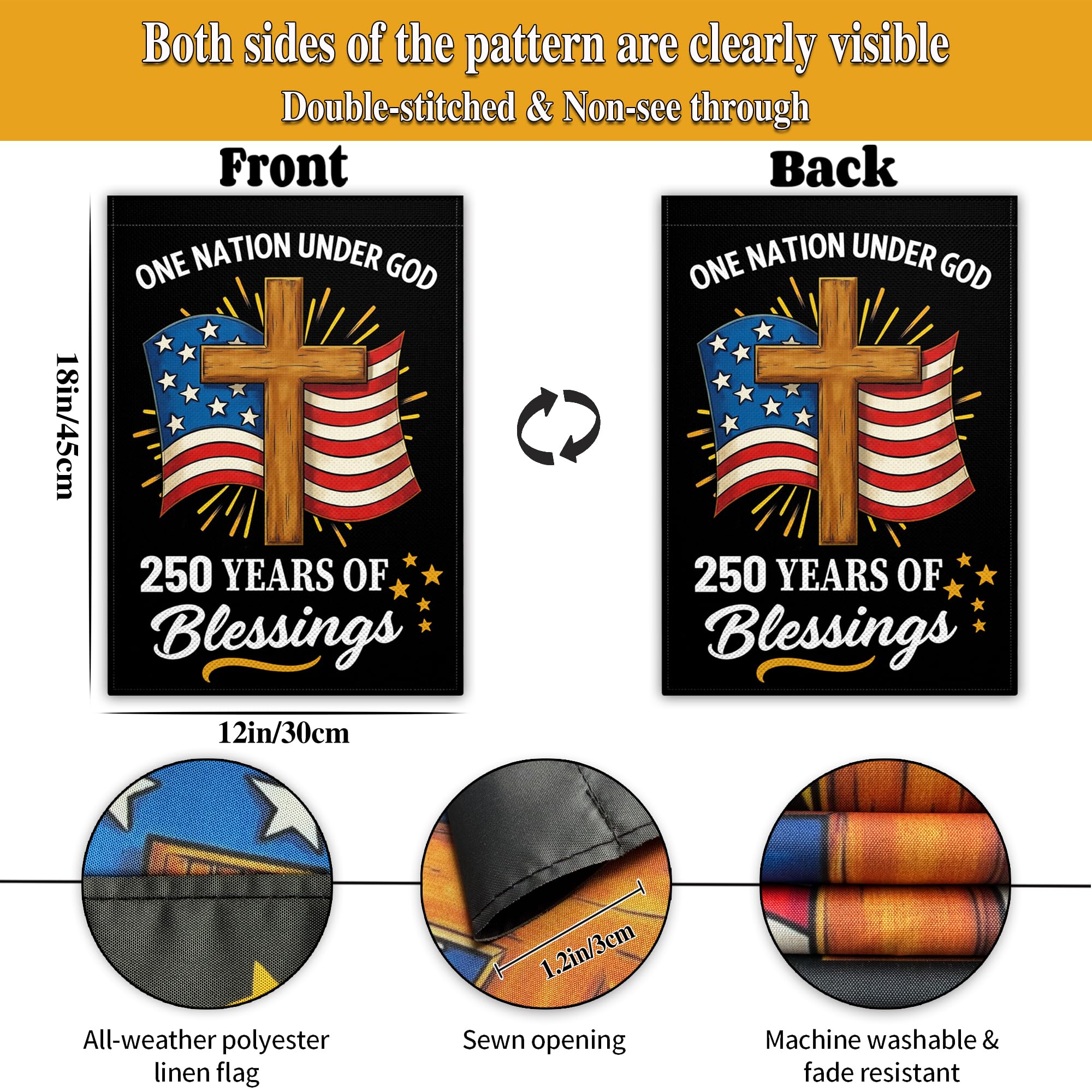 VOZUN USA 250th Anniversary flag for outdoor decor in yard or patio