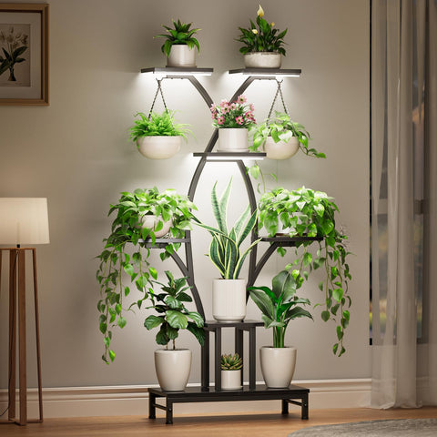 VOZZYOTO plant stand with grow lights for thriving indoor greens.