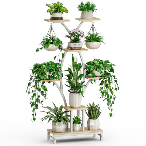 VOZZYOTO 63-inch plant rack offers tall display for indoor specimens.