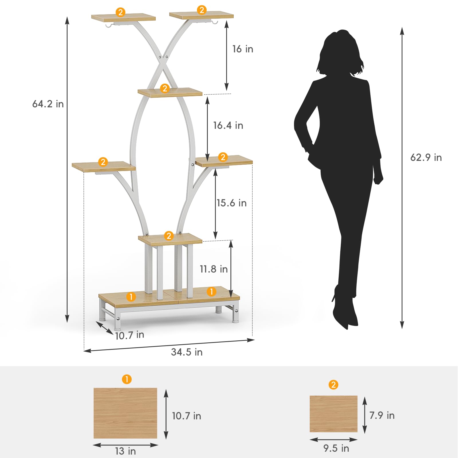 VOZZYOTO water-resistant shelves resist warping and moisture damage.