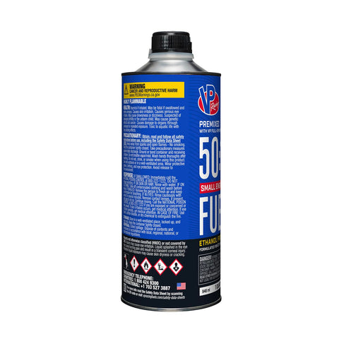 VP Racing 2-Cycle fuel bottle with pour spout for clean transfer