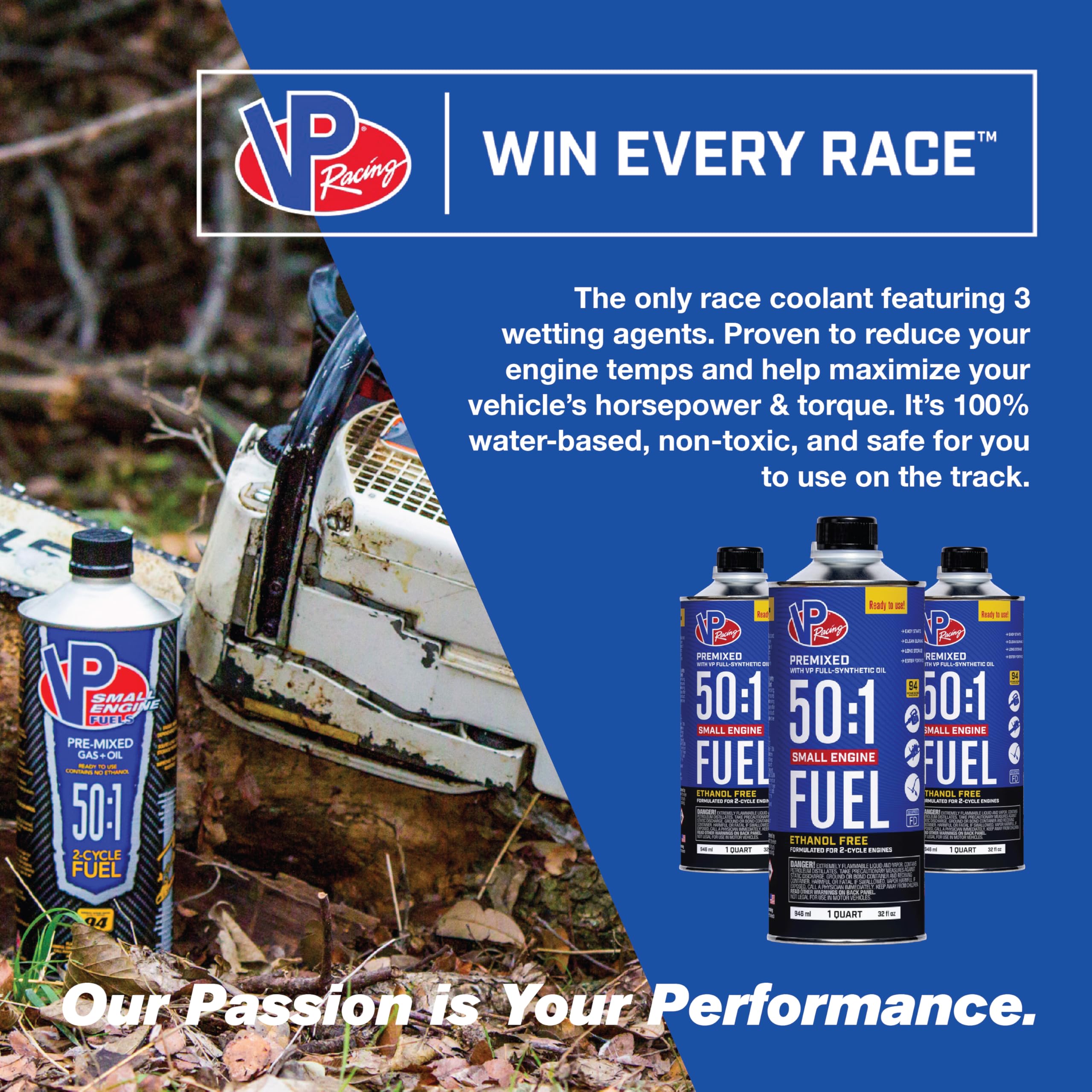 VP Racing 2-Cycle fuel for trimming tasks