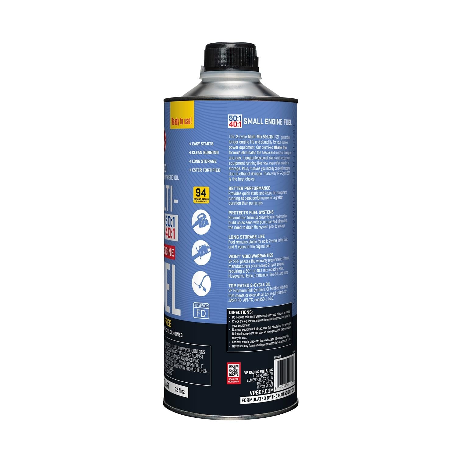 VP Racing Multi-Mix three-quart pack ready for quick fueling of yard tools