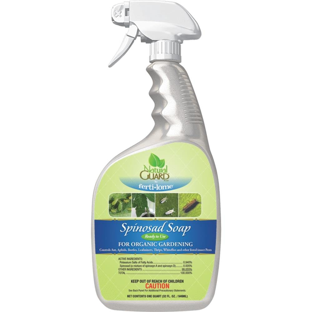 VPG Natural Guard Spinosad Soap bottle for outdoor garden pest protection and plant care.