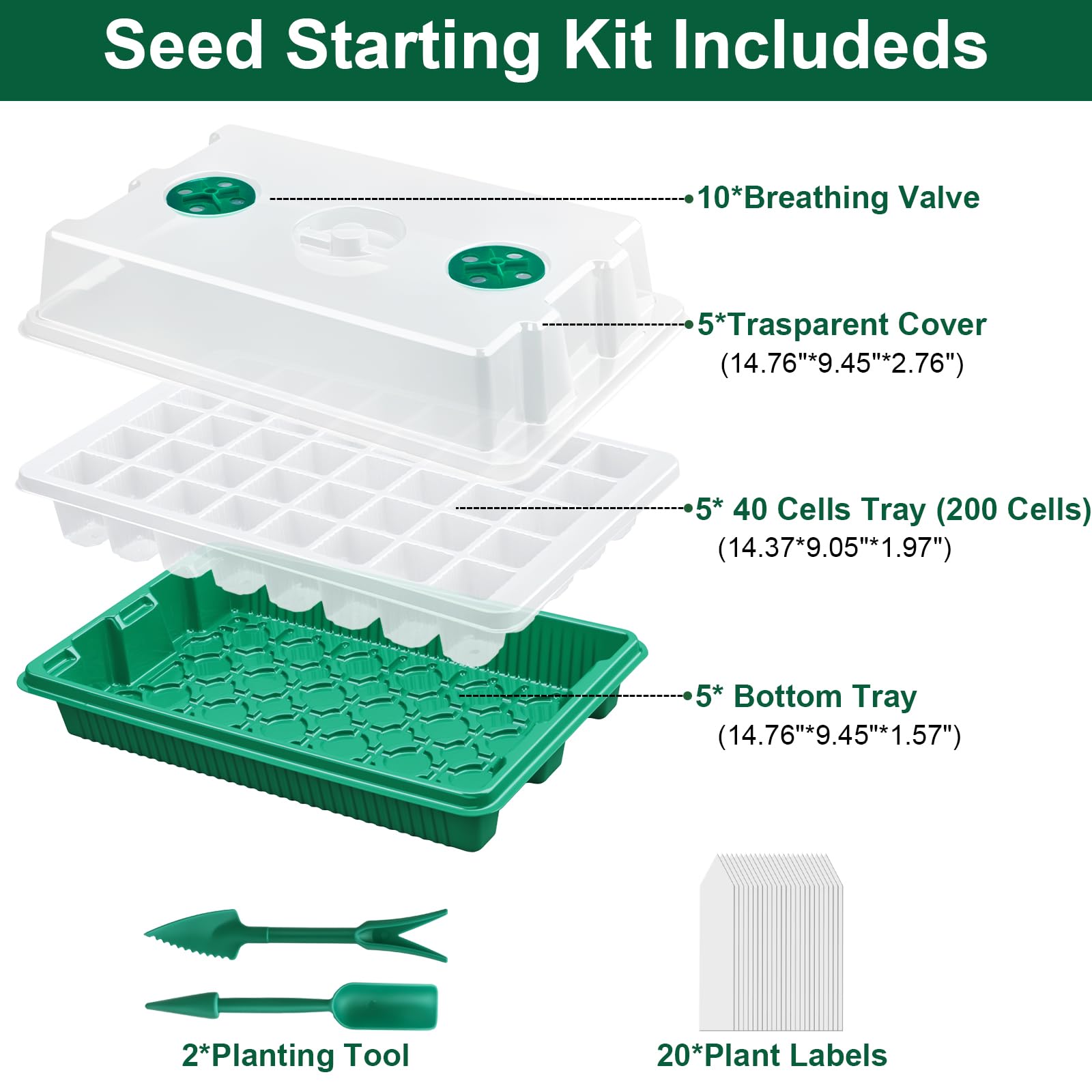 VPQZUPG adjustable humidity dome enables precise moisture control for healthy seedlings.