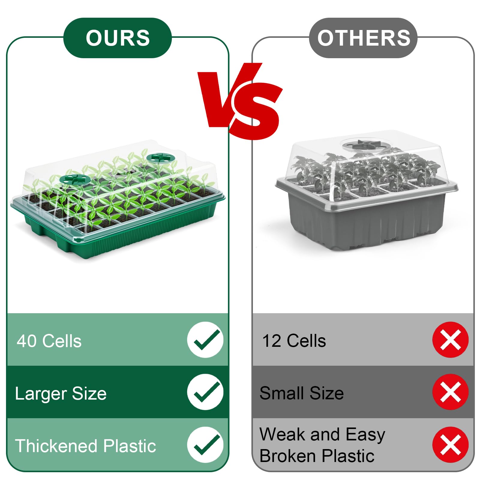 VPQZUPG humidity covers regulate air moisture around seedlings.