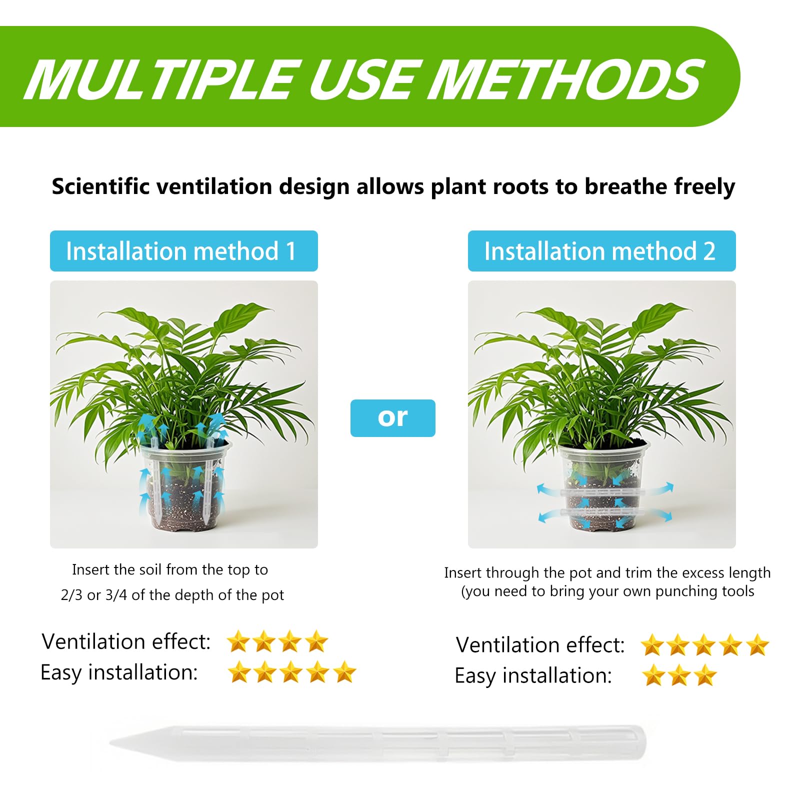 VR8 YuanNuo aeration tube for clay soil helps reduce heat stress