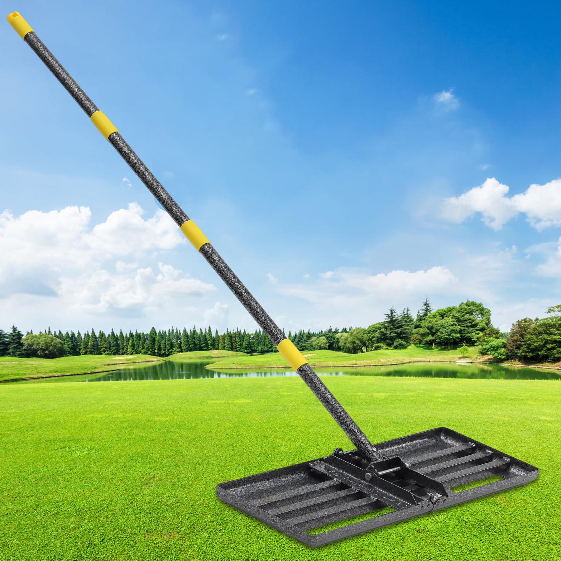 VRIEZOP lawn leveling rake plate 30-by-10 for quick, even surface leveling.