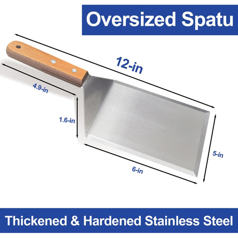 Vriysei Smash Burger Spatula griddle-wide design slides under crusts smoothly
