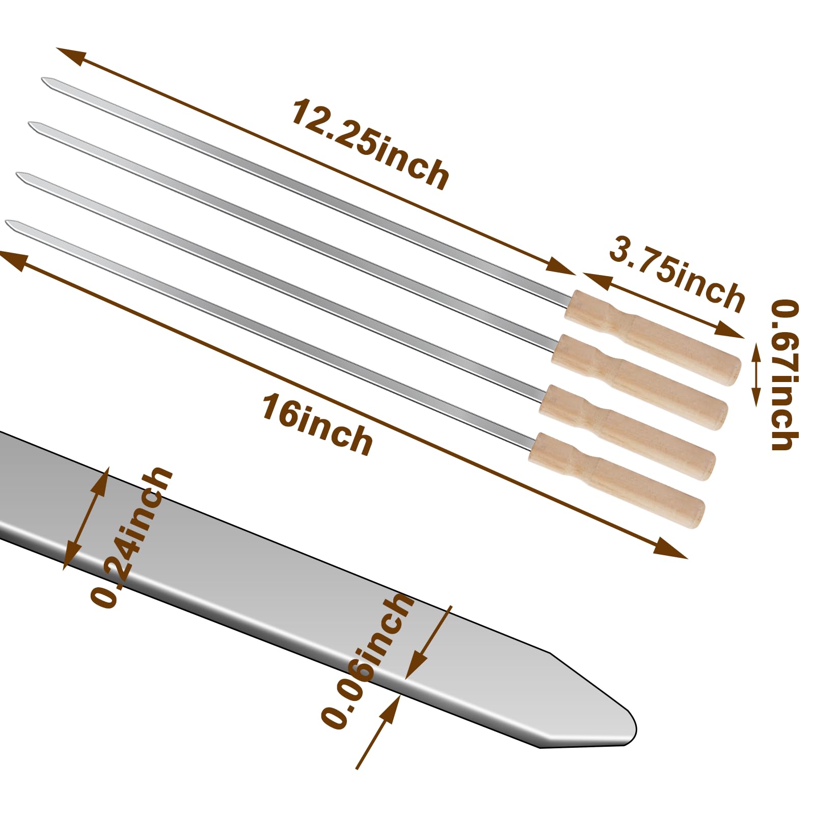 Vriysei stainless steel kebabs with durable heat tolerance for long grilling sessions.