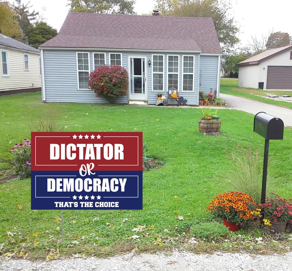 Vrogadso political message sign encourages civic engagement at gatherings