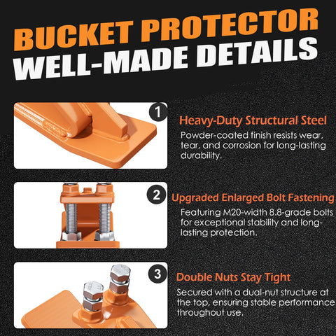 Vrxsond 2-piece steel skid shoes emphasize durable edge protection.