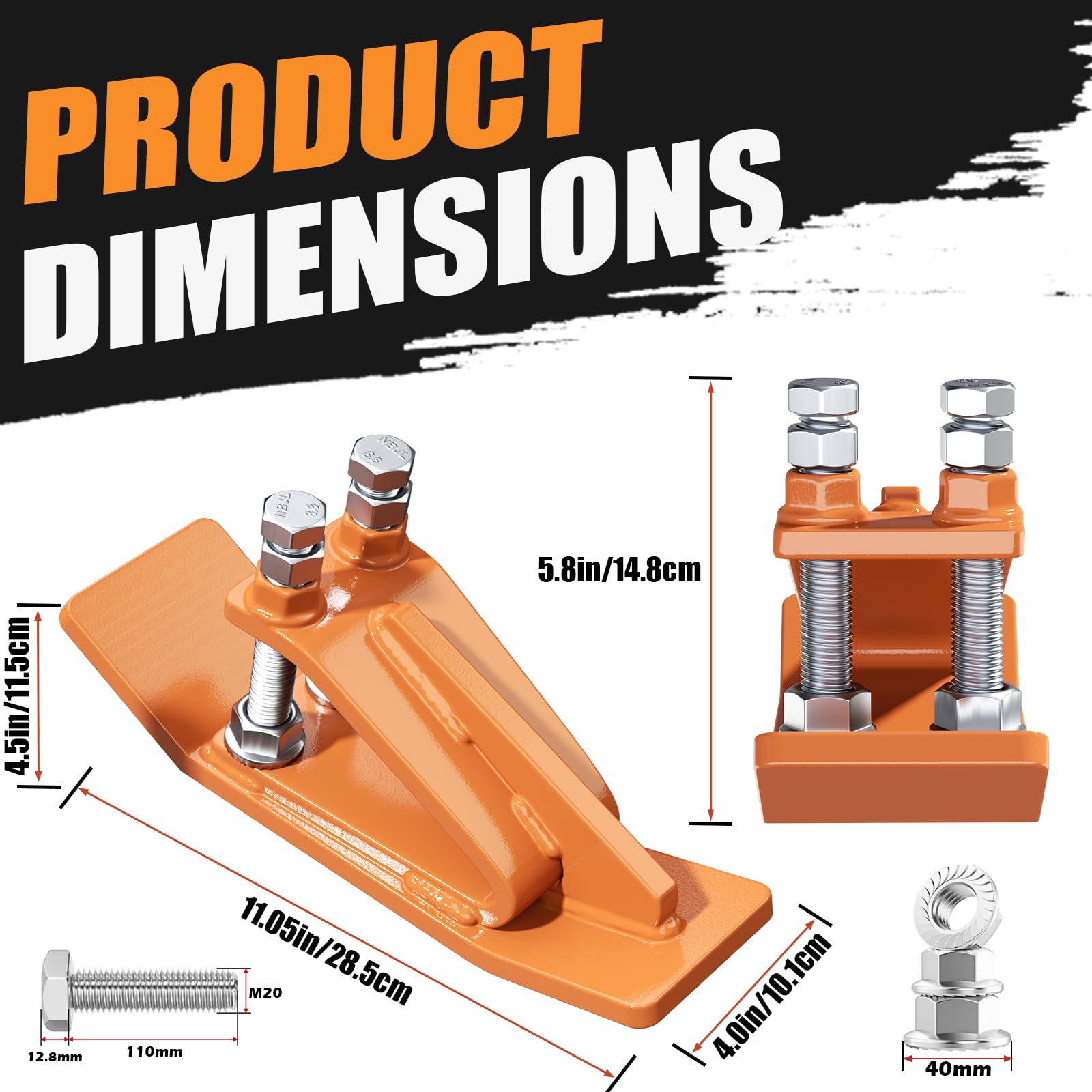 Vrxsond M20-grade bolts and nuts ensure secure attachment.