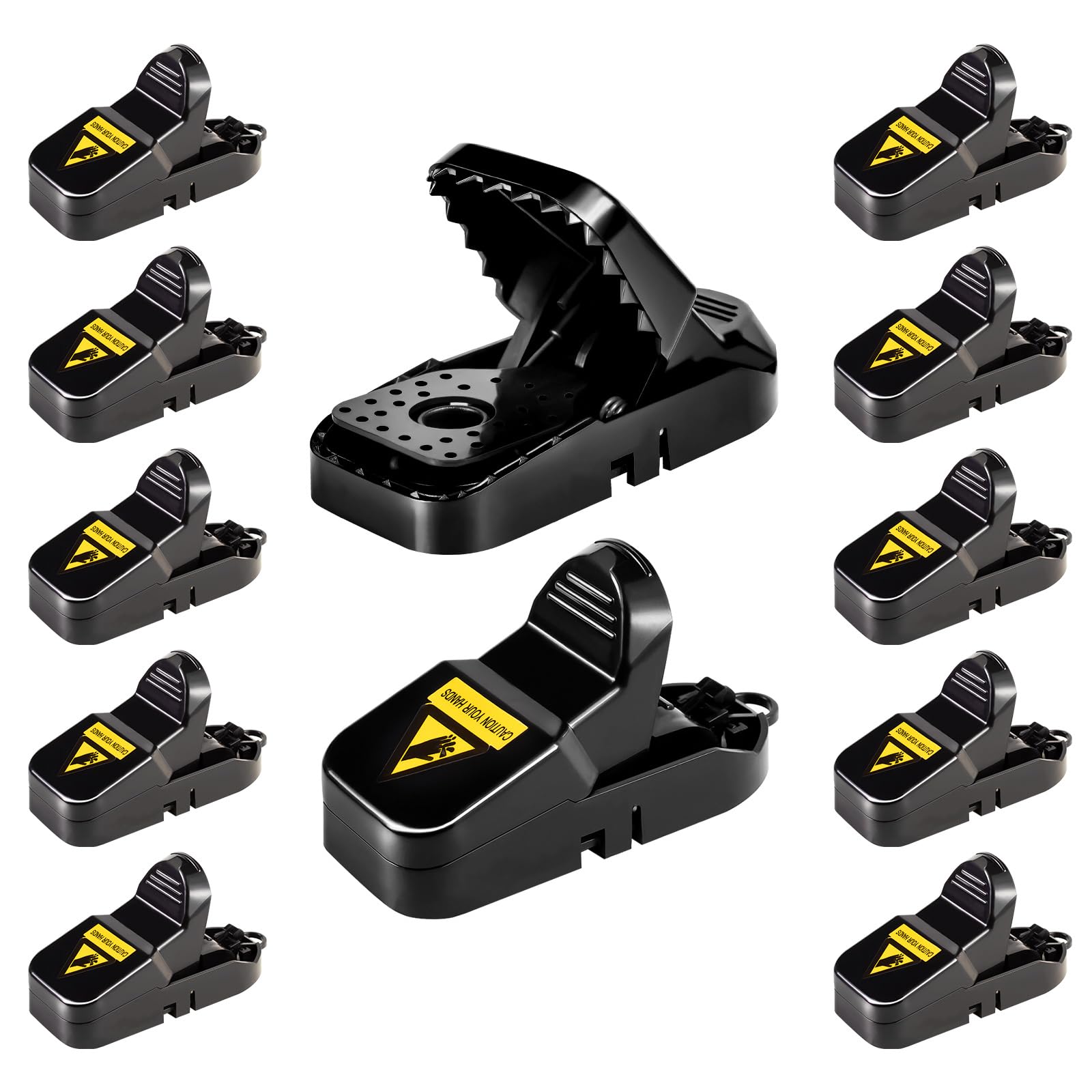 VRXVR mouse traps 12-pack front view shows reusable durable design for indoor use