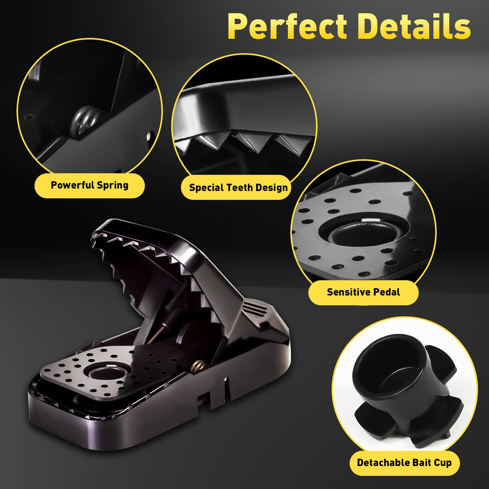 VRXVR mouse traps side view highlights easy set up and bait cup