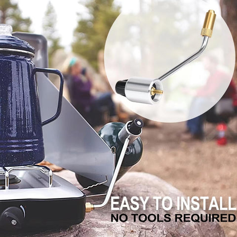 Vsearch 5430 regulator connection shows quick, tool-free attachment for outdoor grilling.