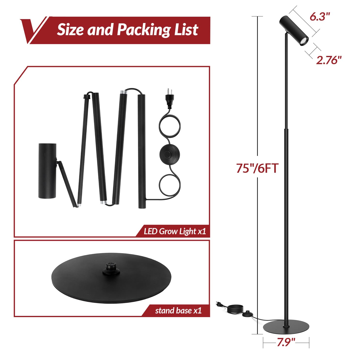 VShape easy assembly guide for quick setup of the grow light