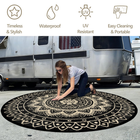 VSIWB waterproof and easy-clean rug resists outdoor stains for quick upkeep.