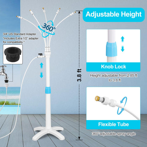VsMon-Fri adjustable riser tube reaches 46 inches for height