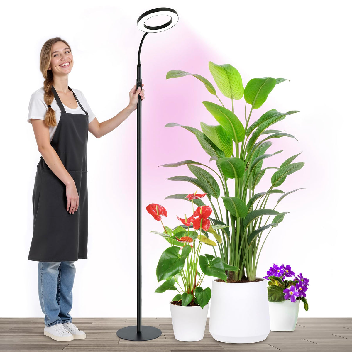 Vsoke 20W grow light with embedded controller on the lamp pole for easy use