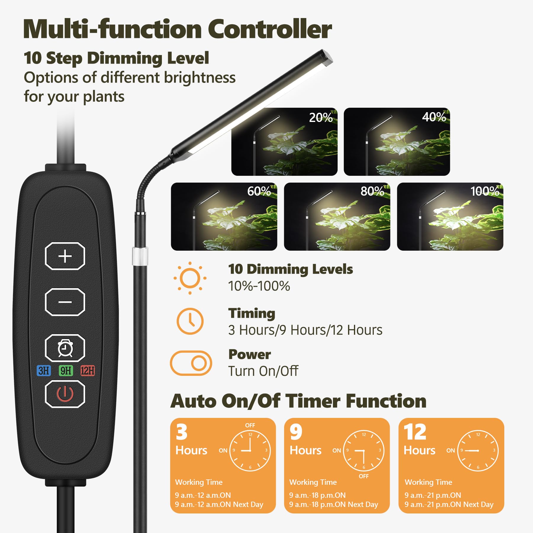 Vsoke grow light dimming levels offer customizable brightness
