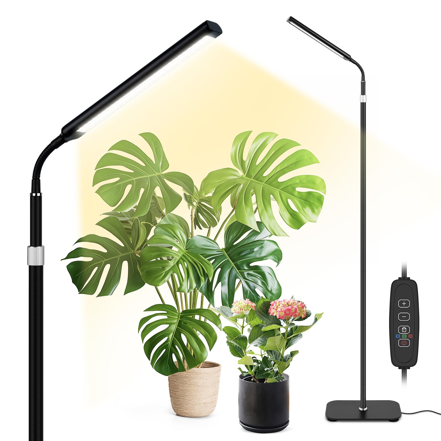Vsoke grow light stand assembly for stable indoor plant setup