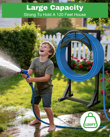 Easy-assembly outdoor hose stand ready for quick placement in garden