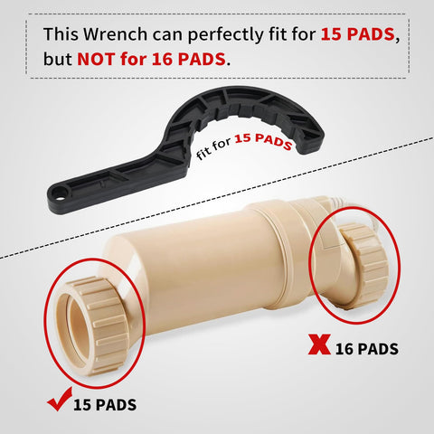 Vsttar 2-inch union wrench securing 15-pad connections for Hayward setups.