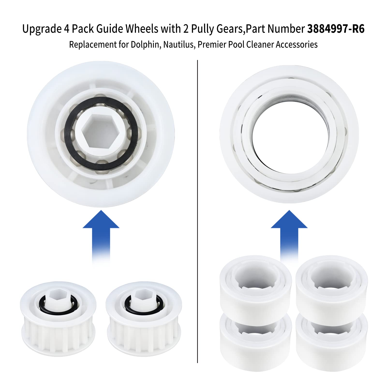 Two pulley gears from Vsttar improve drive stability in robotic pool cleaners