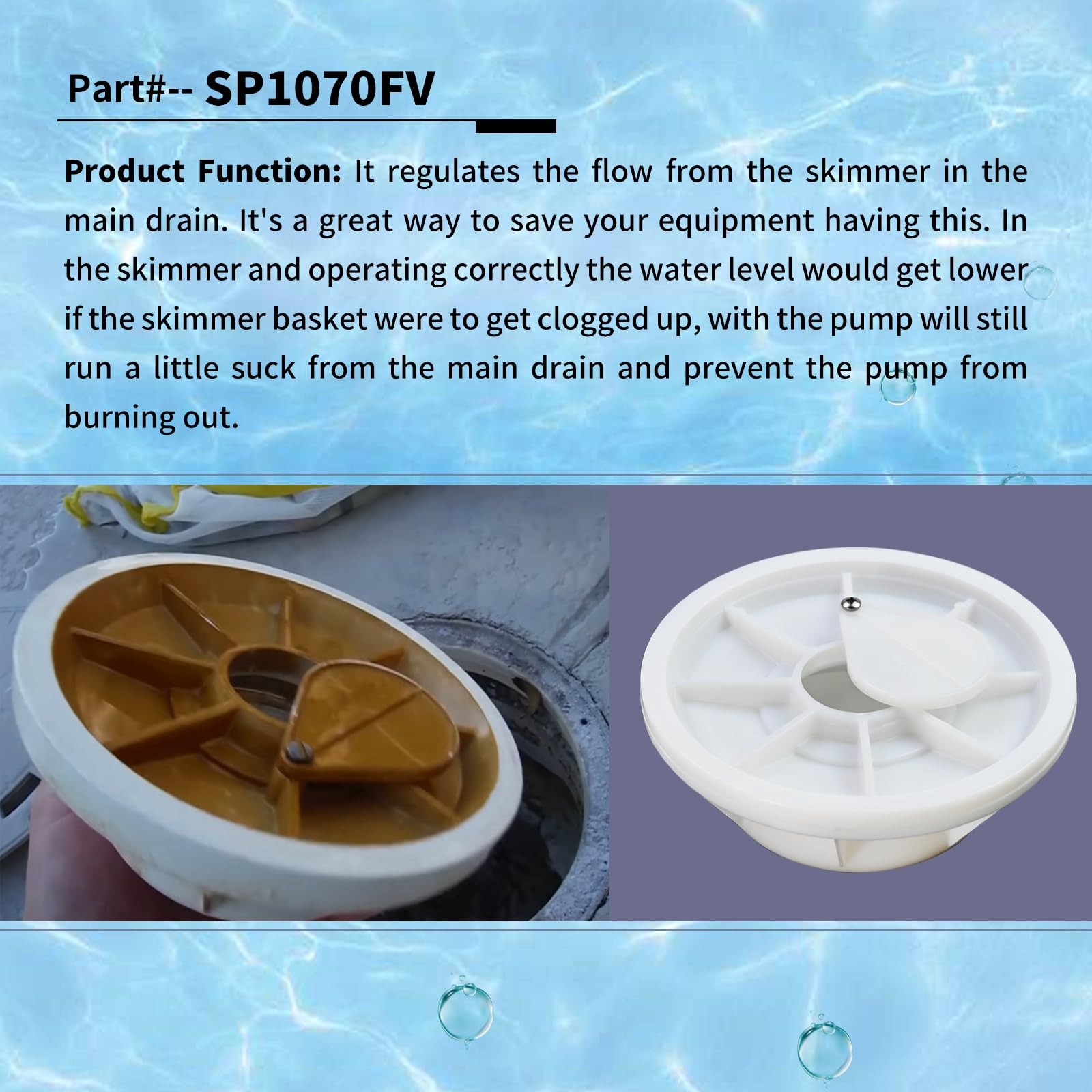 Vsttar SP1070FV package includes valve assembly and related parts