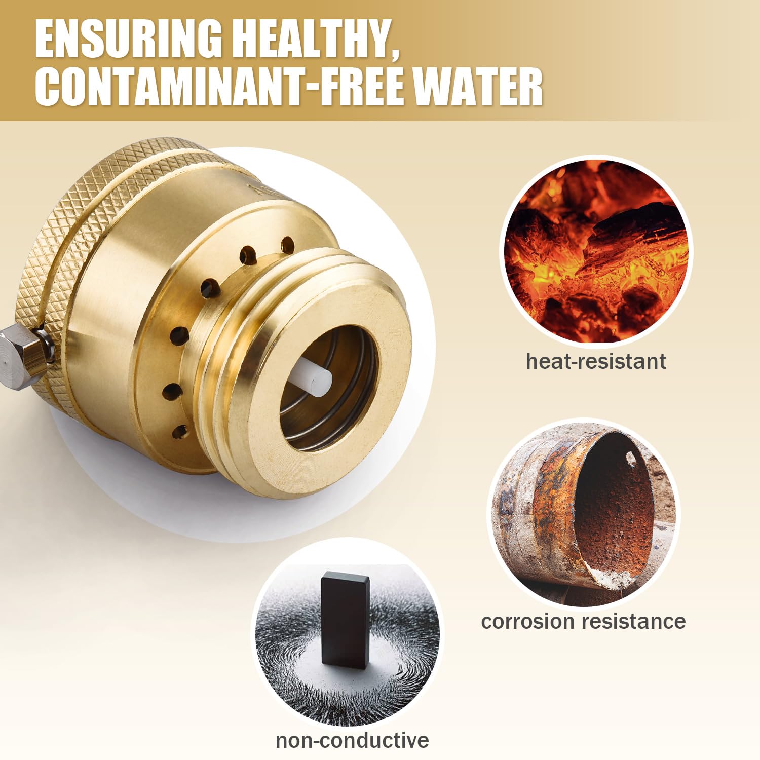 Vtenyeo anti-siphon valve for RV hose connection blocks siphoning
