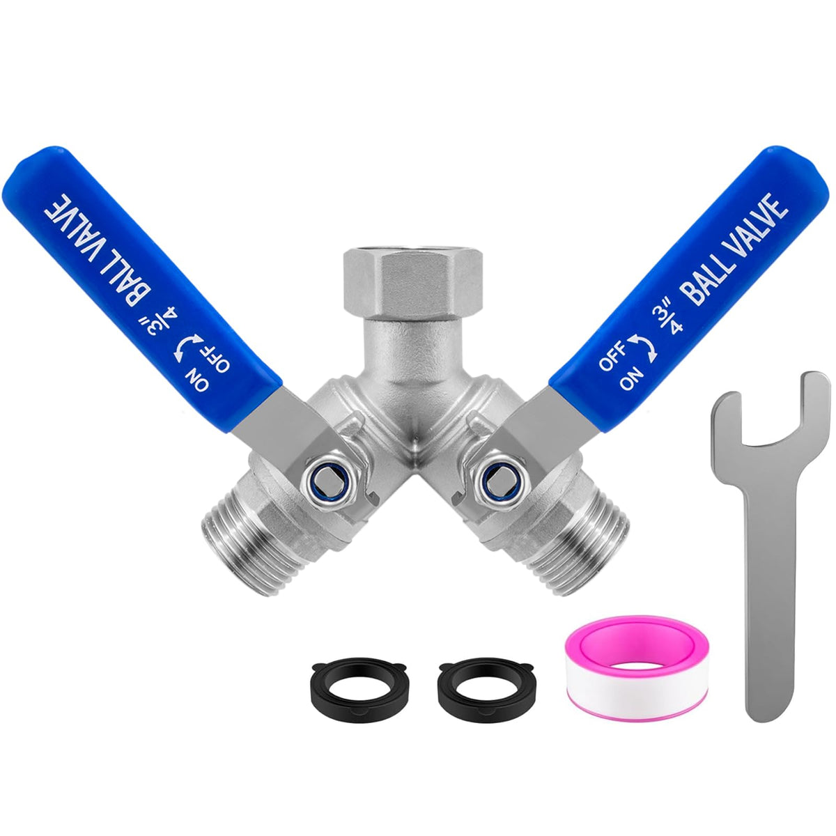 Vtenyeo garden hose splitter in 304 stainless steel for durable, leak-free performance.