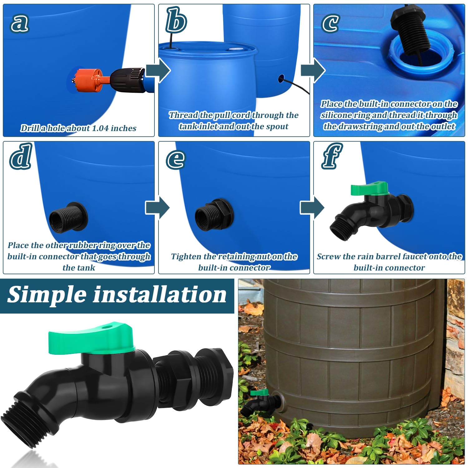Vtenyeo high flow valve core enables strong water flow from the barrel.