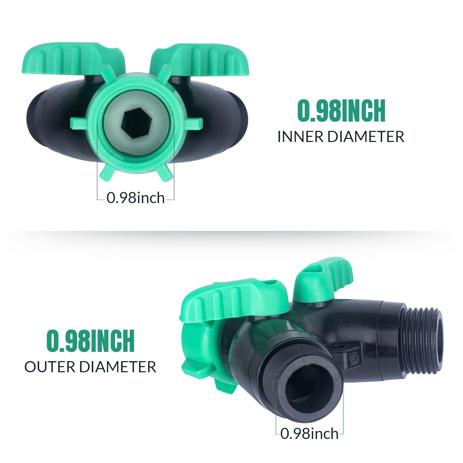 Vtenyeo hose splitter close-up highlights durable threads for leak free use