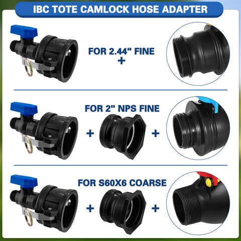 High-flow 3/4-inch garden hose thread on Vtenyeo IBC adapter.