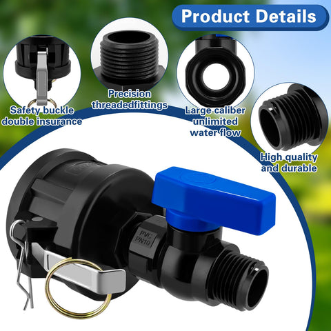 Durable PVC and PE body of the Vtenyeo tote hose adapter.