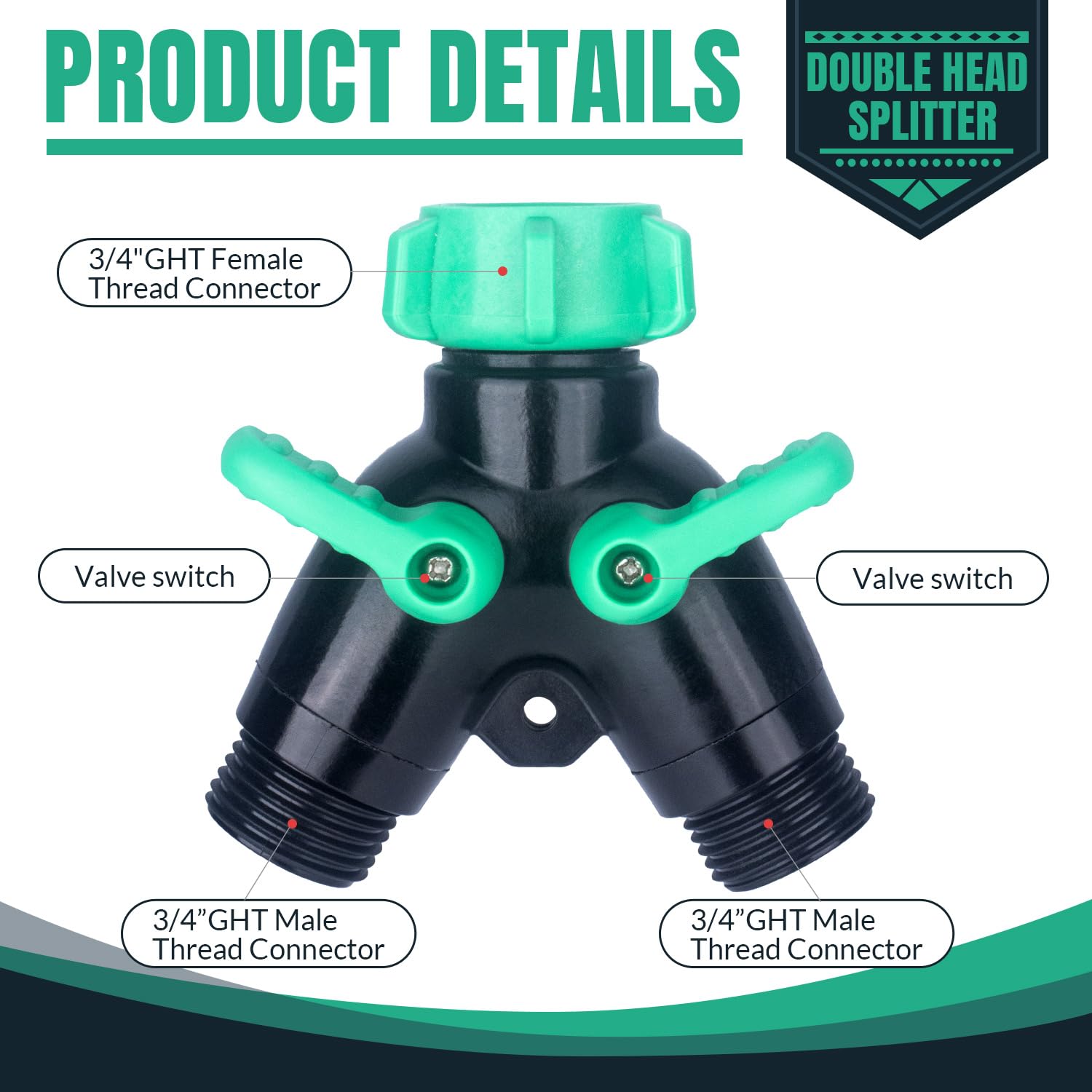 Vtenyeo garden hose splitter with leak proof tape ready for quick setup